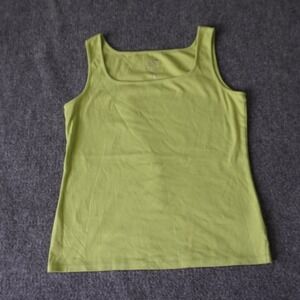 Hearts of Palm Tank Top Womens Medium Green Sleeveless Casual Summer Shirt‎